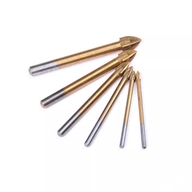 4-12mm Titanium Coated Drill Bits Alloy Carbide Point Tile Glass Bit Power S~m'