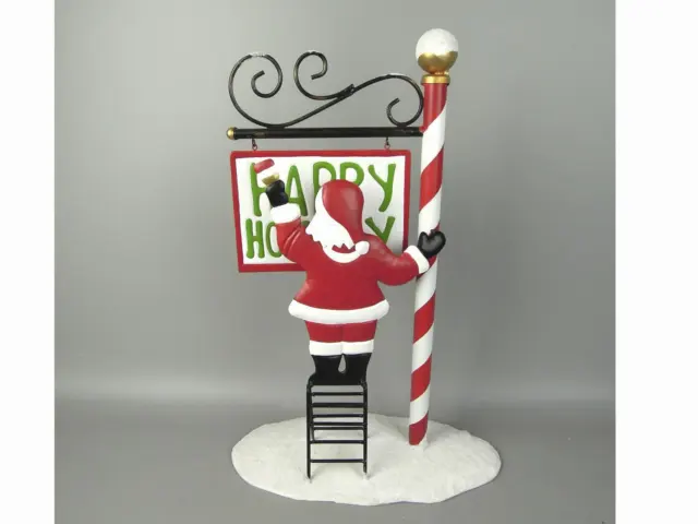 Cartello Decorazione Natale Babbo " Happy Holiday " 49 X 33 X 15 CM (26527)