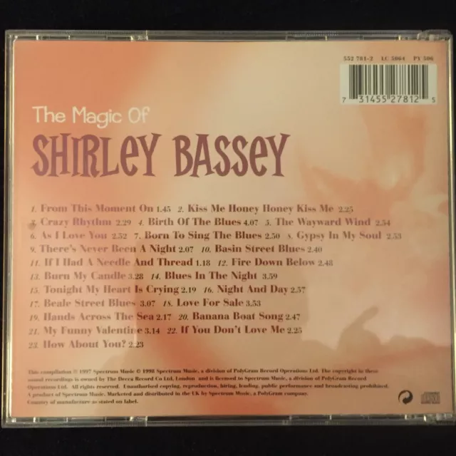 Shirley Bassey・The Magic Of ...・i.a. "As I love you"・CD ℗1997 ©1998 Spectrum・NM! 2