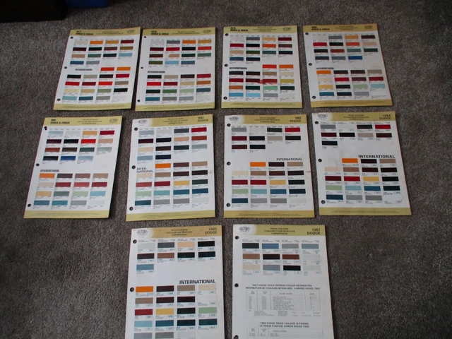 PAINT COLOR REFERENCE SAMPLE PAINT CHIPS DUPONT 1980s 70s DODGE TRUCK ...