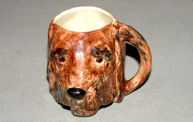 Antique Lancaster & Sandland Otterhound Dog Porcelain Hand Painted Mini Toby Jug