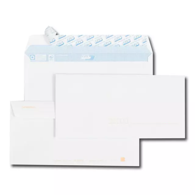 [Ref:6459] GPV Paquet de 25 enveloppes blanches DL 110x220 90 g  précasées ban