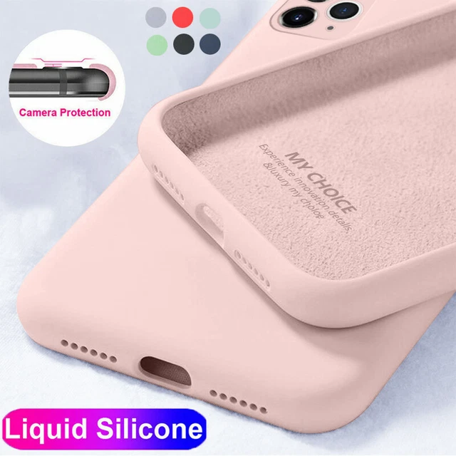 For iPhone 11 Pro Max XS XR 8 7 Plus Liquid Silicone Camera Protector Case Cover
