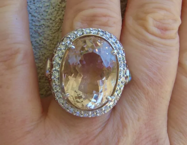 $31,850 Imperial Topaz, crysoberyl, sapphires Diamonds 18k White Gold Ring 906 2