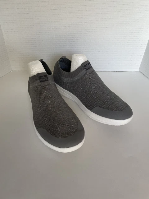 Fitflop Marbleknit Slip-On Sneaker Shoes Grey Glitter Womens Size 9 Comfy