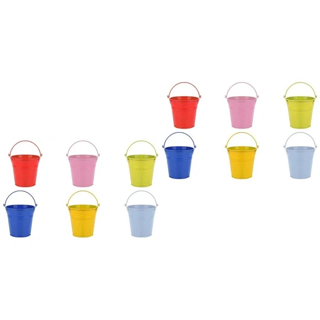 12 Pcs Enfant Planteur De Seau Fer Jardinière Patio Décor À Maison