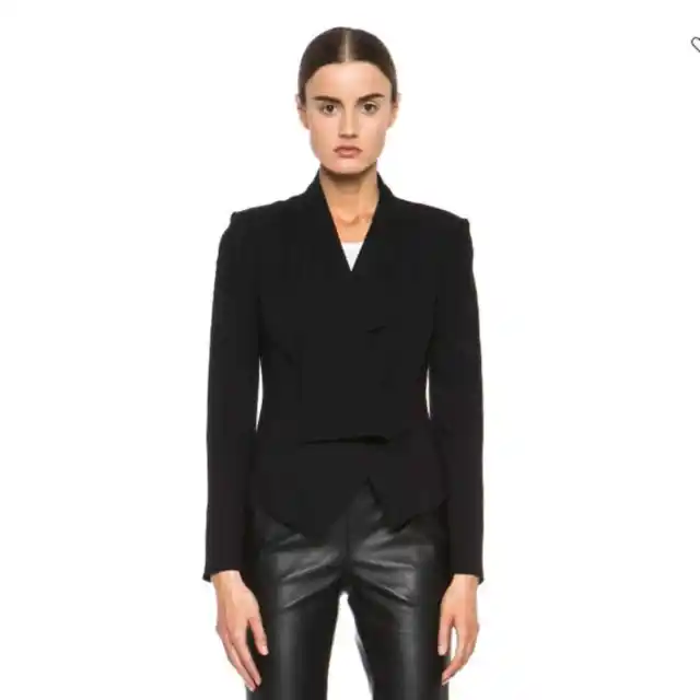 Helmut Lang HELMUT Flash Drape Blazer in Black size Small Jacket Cardigan EUC