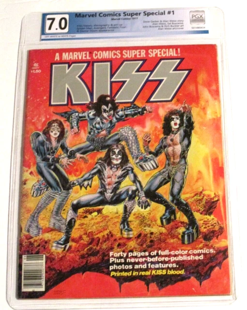 Marvel Super Special #1 Kiss W/Poster Gene Blood Ink Pgx Graded 7.0 Free Cgc Bag
