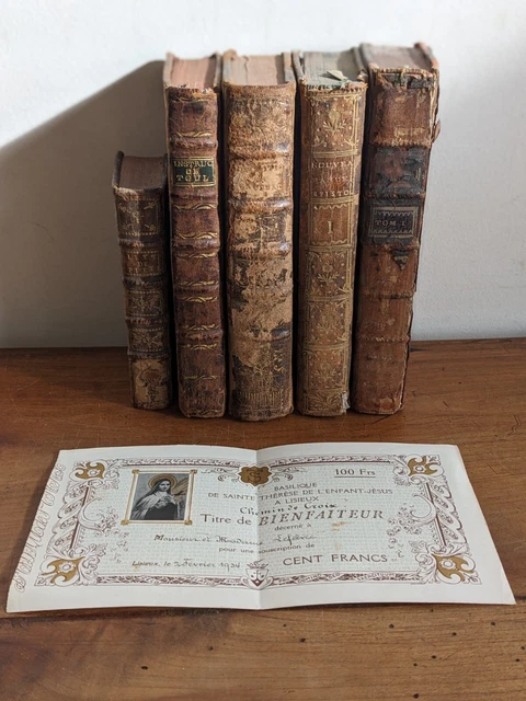 LIVRE ANCIEN - 1 lot de 5 livres anciens religiosa + extra - 18ème EUR