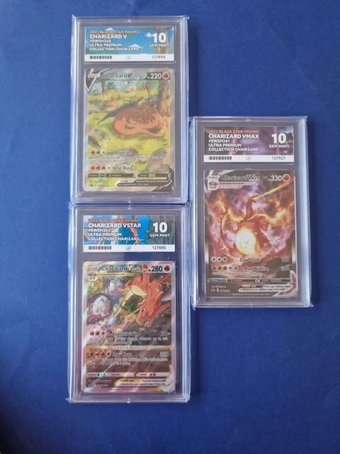 CHARIZARD ULTRA PREMIUM Collection Set SWSH 260 261 262 ACE 10 Gem Mint ...