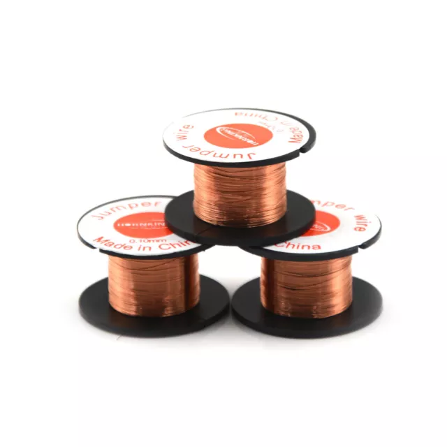 3 Roll Magnet Wire AWG Gauge Enameled Copper Coil Winding 0.1mm Fa.sh6