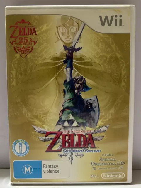 Wii 25th Anniversary Edition The Legend Of Zelda Skyward Sword Free Postage AUS