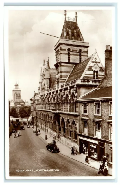 Postcard Town Hall Northampton real photo