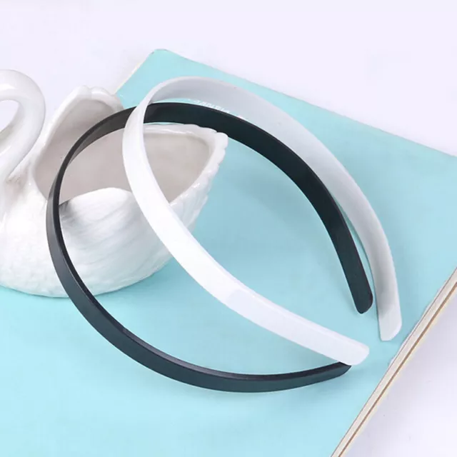 10pcs 12mm Blank Plain Plastic Headbands DIY Hair Band Accessory^