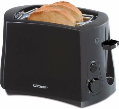 Cloer Cloer 3410 Tostapane 825W per 2 Fette di Toast Integrato Scaldapane Cromo 
