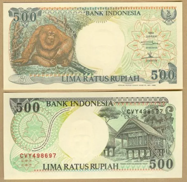 Indonesia 1999 500 Rupiah B/note "Chimp" P128h UNC - BN560 NTO25 24