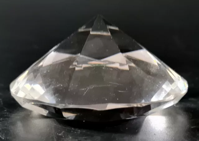 Big Diamond Shape Paperweight Clear Glass Gem Display Ornament Decoration