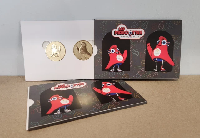 Encart 2 Mini-Medaille Touristique Monnaie Paris 2022 - Emblème Paris 2024