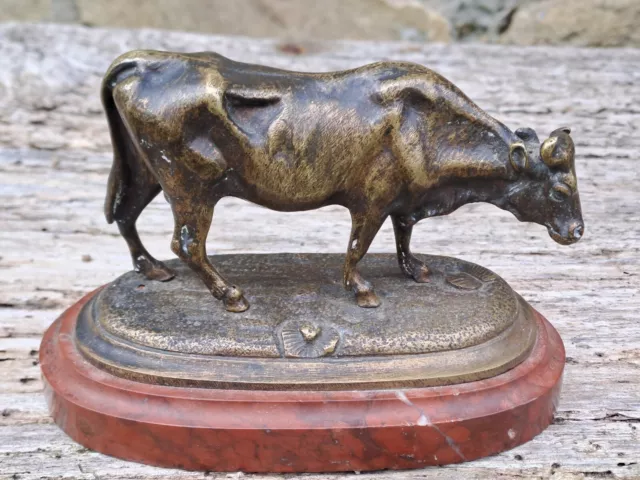 Bronze Animalier, Vache Au Pré D' Après Isidore Bonheur. NON SIGNÉ