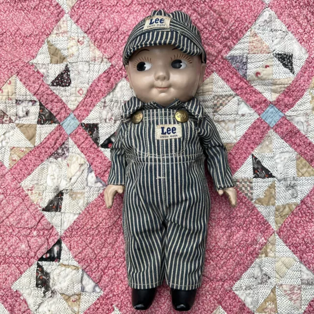 Vtg BUDDY LEE DOLL  Engineer  Union Made Overalls Union Pacific Railroad