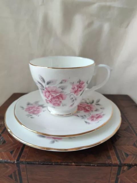 Vintage Duchess Rose Tea Cup Trio Saucer Plate, Pink Tea Rose, 1994 Bone China