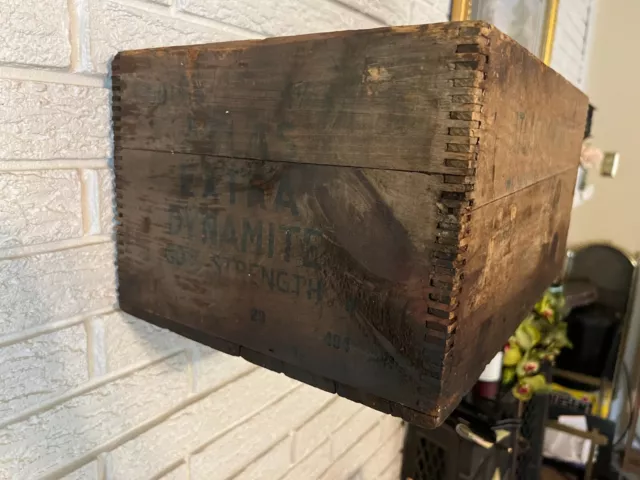 Vintage Atlas Powder Co Wooden Dynamite Box Explosives Wilmington De Crate 6