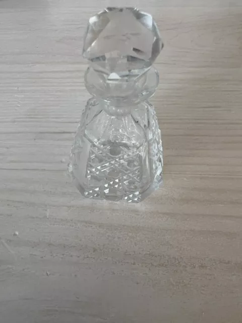 Small Cut Glass Perfume Bottle Approx 8cm Tall