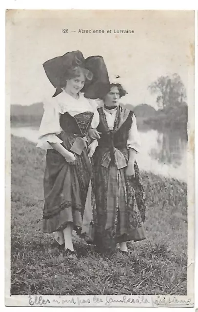 CPA Old Alsatian & Lorraine Postcard Young Girls in Costume 1919