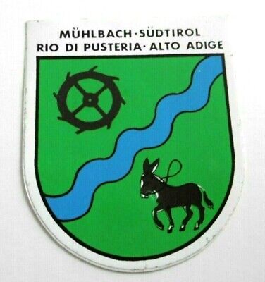 Adige Souvenir-Aufkleber Mühlbach Alto Adige Rio Di Pusteria Alto Agide E Stemma 80er 