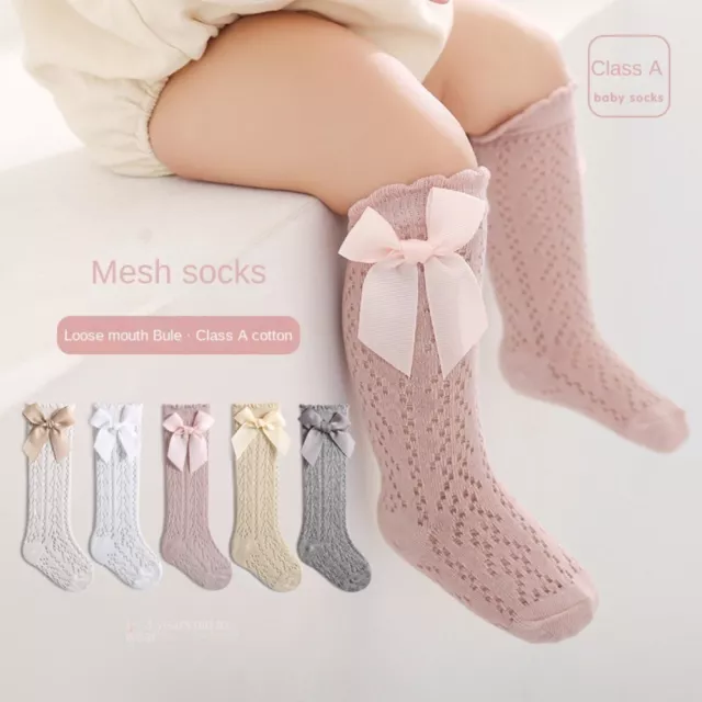 Soft Cotton Baby Socks Solid Color Knee High Socks Kids Stockings  Children