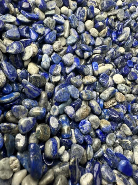 1kg Gemstone Chips Natural Loose Stones Bag of Blue Grey Lapis Lazuli