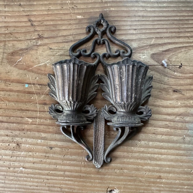 Cast Iron Wall Match Safe Holder Striker URN Matchstick Patent 1867 Double