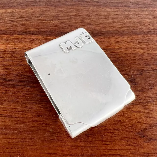 Hector Aguilar Mexican 940 Sterling Silver Match Safe Handwrought Applied Mono