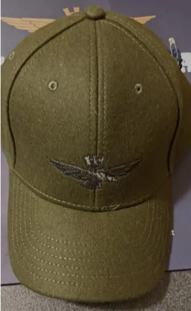 Cappello Berretto Aeronautica Militare Tg.unica Misto Lana Ricami Verde Militare