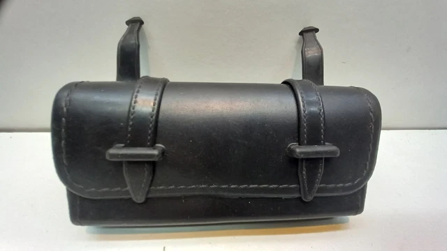 Sacoche MAFAC Ancienne Pour Vélo/moto - Trousse De Secours En Cuir Marron Avec Lot De Clés - Occasion