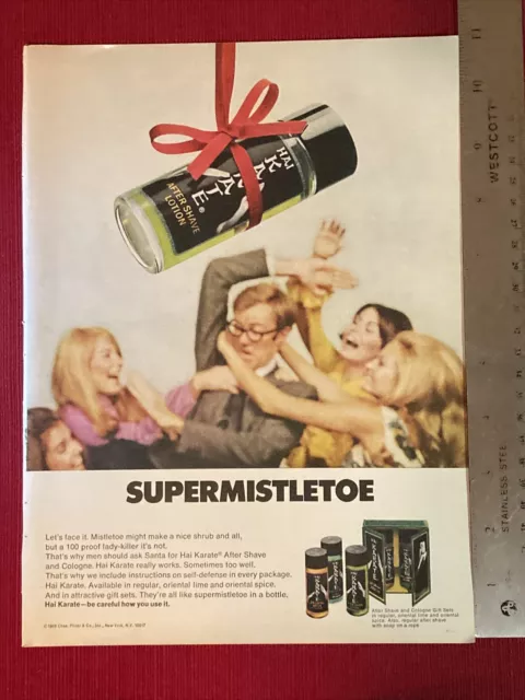 Hai Karate Men’s Cologne “Supermistletoe” 1969 Print Ad - Great To Frame!