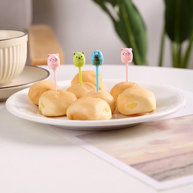 10pcs Set Mini Little Bear Biology Obstgabel Kinder Bento Lunchparty Dekor #DB