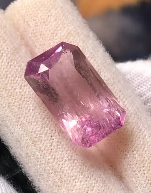 12 cts Beautiful Emerald Shape pink Kunzite loose gemstone From Afghanistan