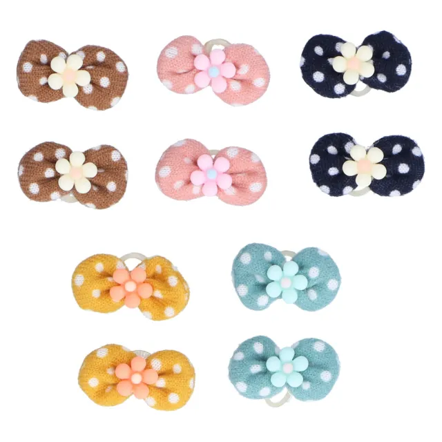 20pcs Dog Hair Bows Rubber Band Pet Cat Puppy Headdress Grooming Accessories