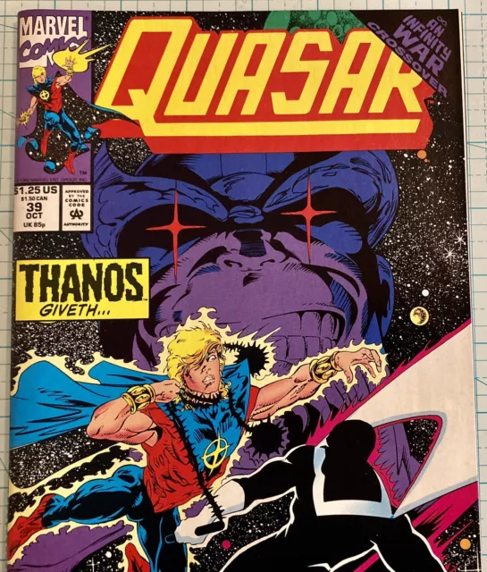 Quasar #39 NM Infinity War Crossover Marvel Comics 1992 Mark Gruenwald Thanos 2