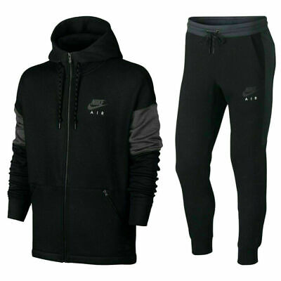 Nike Air New Men's Fleece Tracksuit Hoodie & Bottom Black
