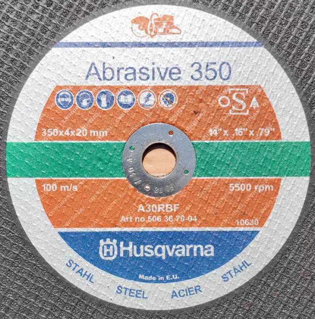 10x GENUINE HUSQVARNA 350mm14" CUTTING DISCS METAL/STEEL BLADES  SAW MELB. ONLY!