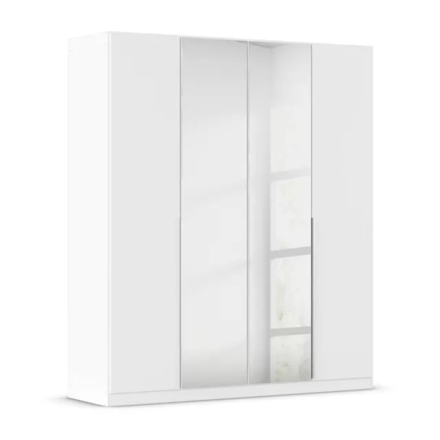 Drehtürenschrank - alpinweiß - Kristallglasspiegel - 4-türig - 181x210 cm