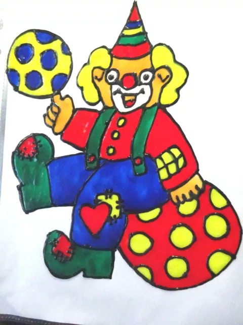 Gabis Window Color Bilder Deko Fasching Karneval Helau Alaaf lustige Clowns r&l