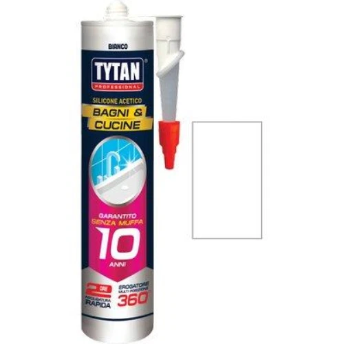 Silicone acetico bagni e cucine tytan bianco rapido ml 280 (24 pezzi) Tytan