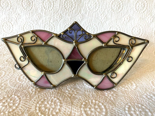 Copper Foil Stained Glass Masquerade Mask Photo Picture Frame