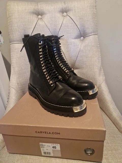 BLACK LEATHER BOOTS Knee High Kurt Geiger MISS KG Whip size 6