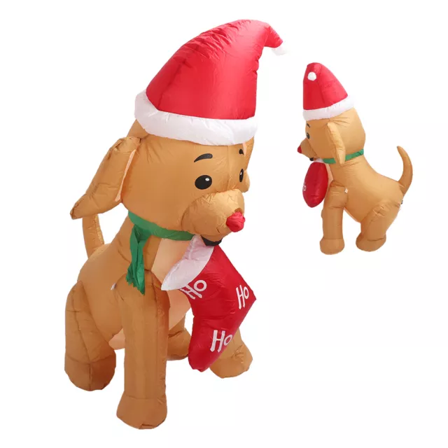 Cucciolo Natale Gonfiabile Cane Con Calze 5 piedi Fibra Poliestere Carino Chr 10733 SD