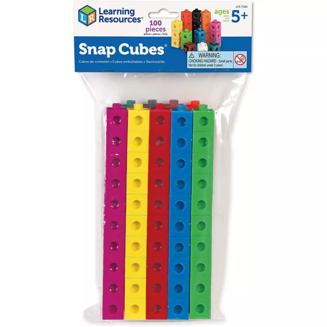 Learning Resources Snap Cubes Set of 100 - Kid's Maths Counting Math Link Blocks