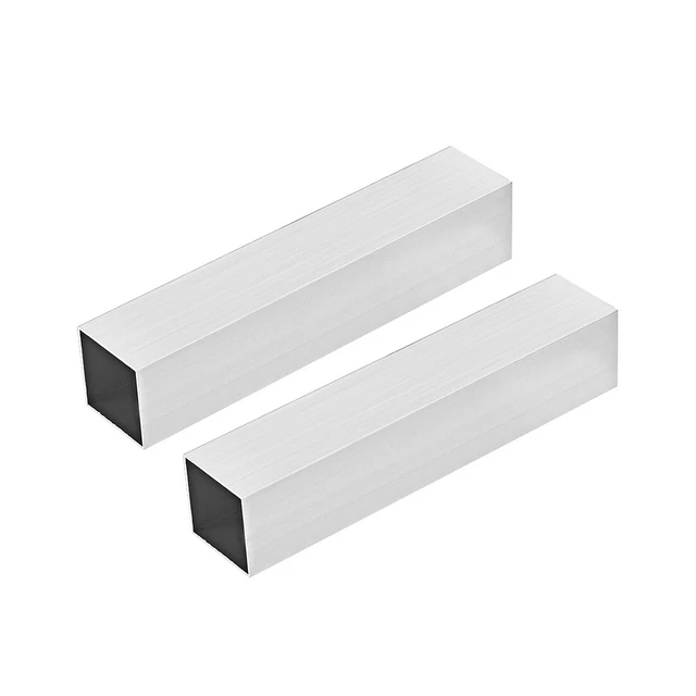 2 pz. 6063 tubo quadrato 40 x 40 x 1 mm spessore parete 200 mm senza saldatura tubo dritto